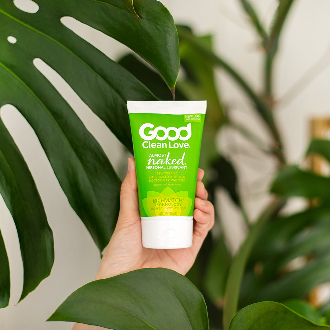 Good Clean Love Almost Naked Personal Lubricant, Organic Water-Based Lube  with Aloe Vera, Safe for Toys & Condoms, Intimate Wellness Gel for Men 