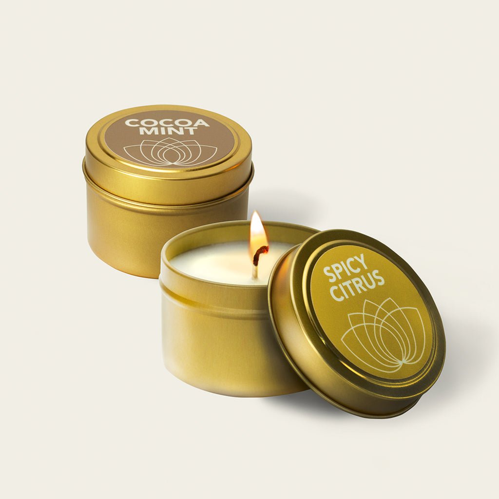Body Oil Candles: Citrus & Cocoa Mint Duo